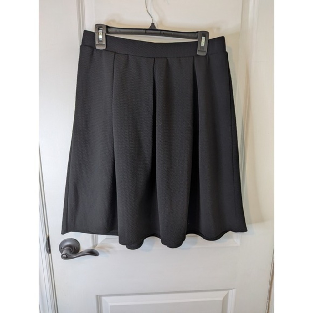 PS Established 1962 Black Textured Pleated A-Line Skirt Womens‎ Size Medium